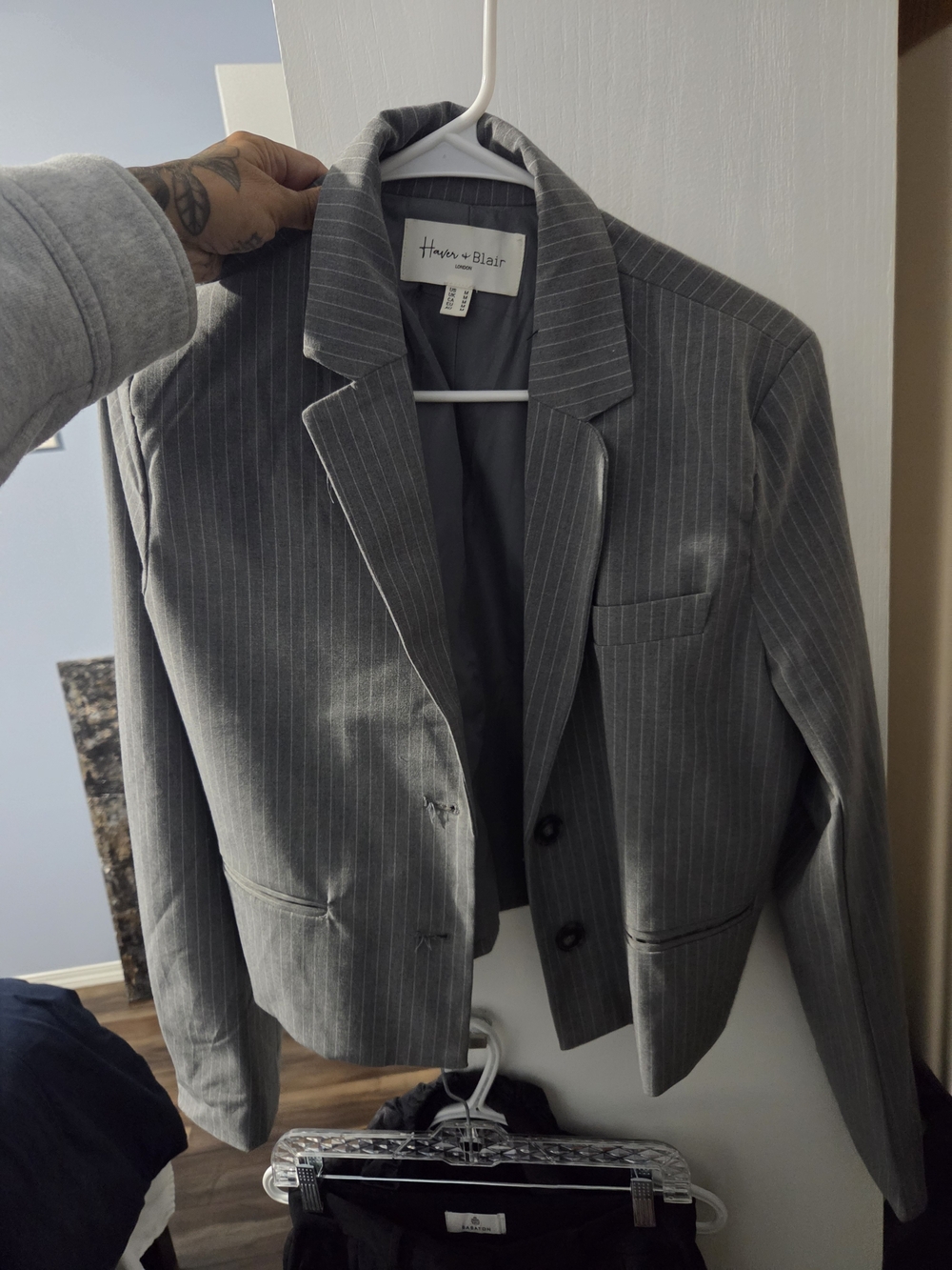 Gray Pinstripe Blazer